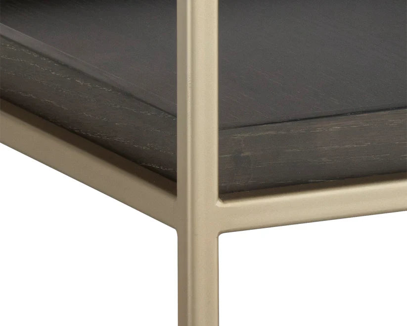 Arden Side Table With Grey Marble Top And Gold Frame