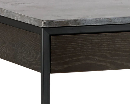 Stamos Desk Modern Marble Top With Black Iron Frame