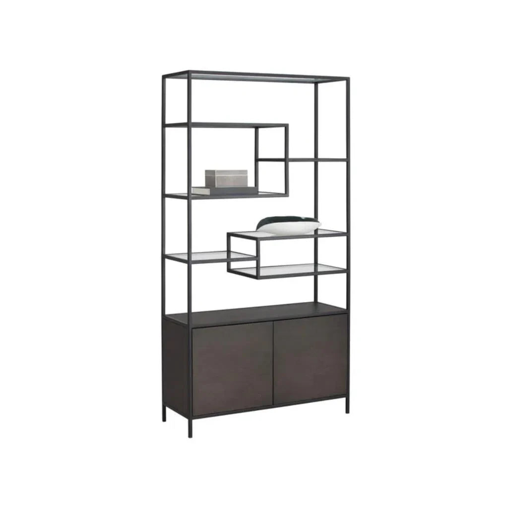 Stamos Iron Framed Wooden Bookcase