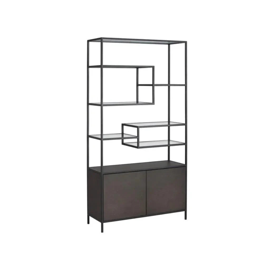 Stamos Iron Framed Wooden Bookcase