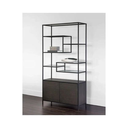 Stamos Iron Framed Wooden Bookcase