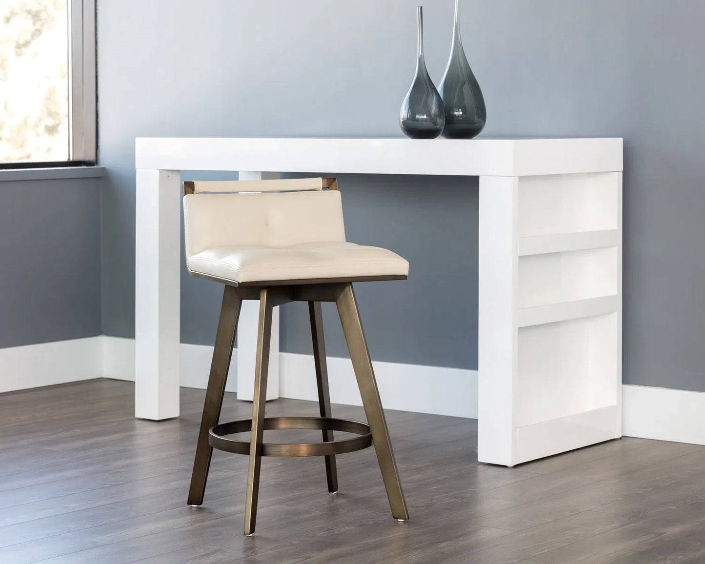 SUNPAN Arizona Leather Swivel Counter Stool