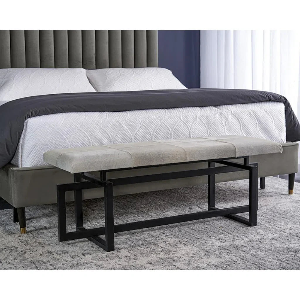 SUNPAN Pilar Cowhide Transitional Backless Bench