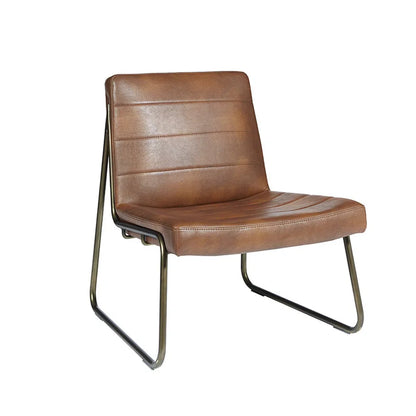 Anton Leather Upholstered Armless Lounge Chair