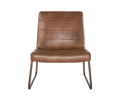 Anton Leather Upholstered Armless Lounge Chair