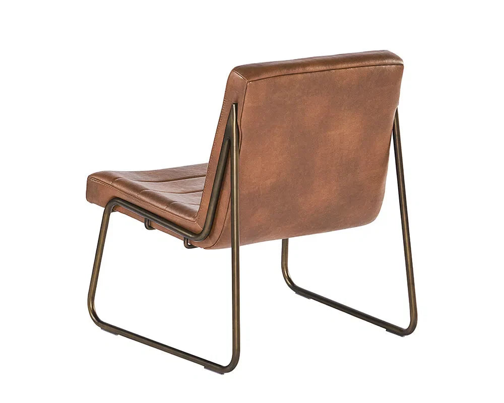 Anton Leather Upholstered Armless Lounge Chair