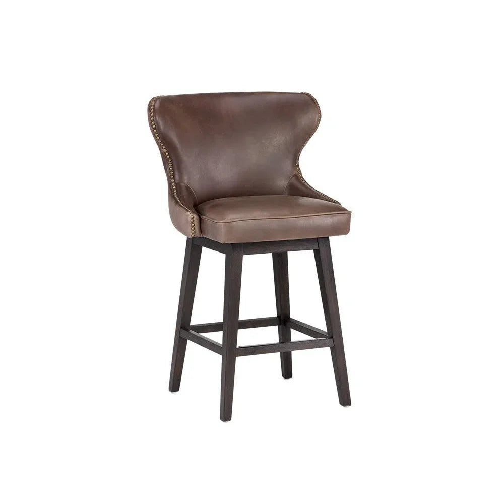 Ariana Leather Upholstered Swivel Counter Stool