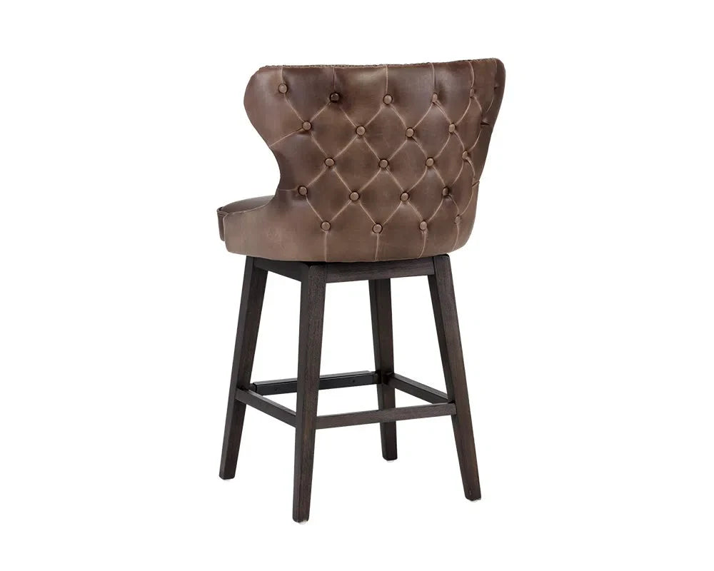 Ariana Leather Upholstered Swivel Counter Stool