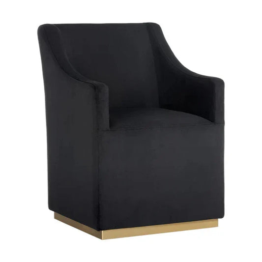 Zane Fabric Upholstered Wheeled Dining Chair