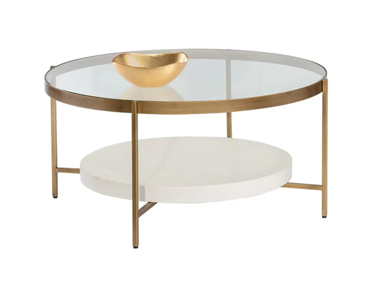 Gia Glass Topped Round Coffee Table