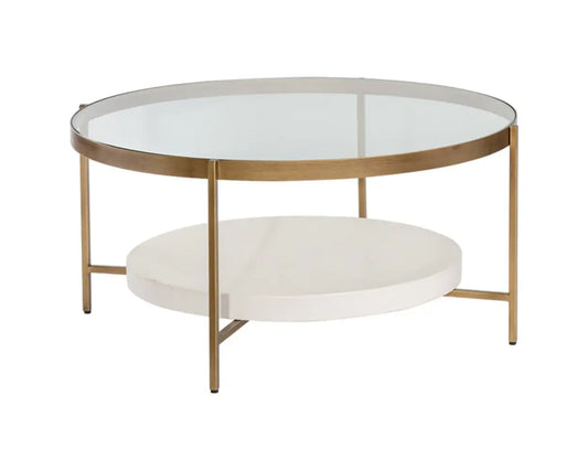 Gia Glass Topped Round Coffee Table