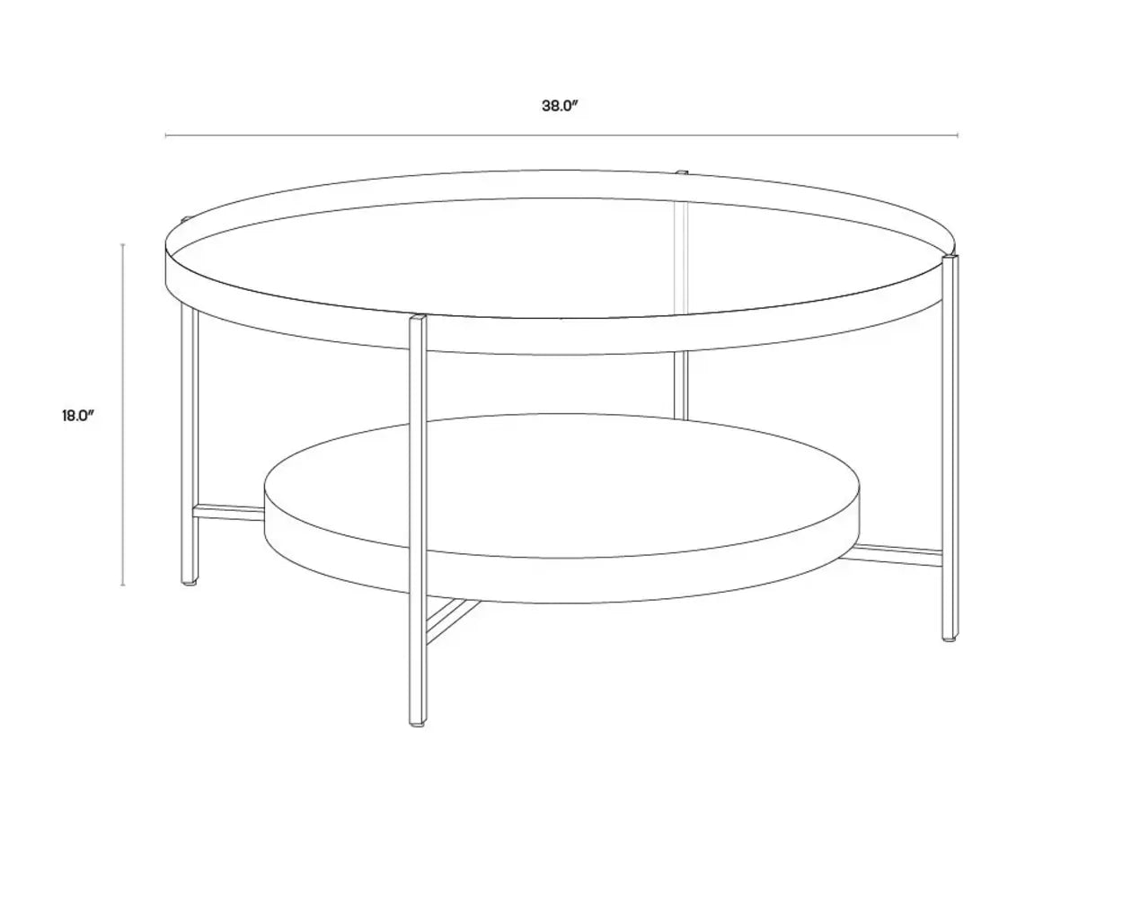 Gia Glass Topped Round Coffee Table