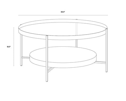 Gia Glass Topped Round Coffee Table