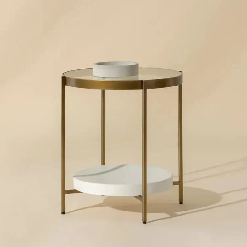 SUNPAN Gia Glass Topped Round Side Table