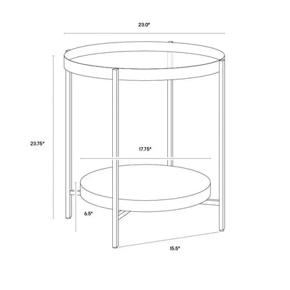 SUNPAN Gia Glass Topped Round Side Table