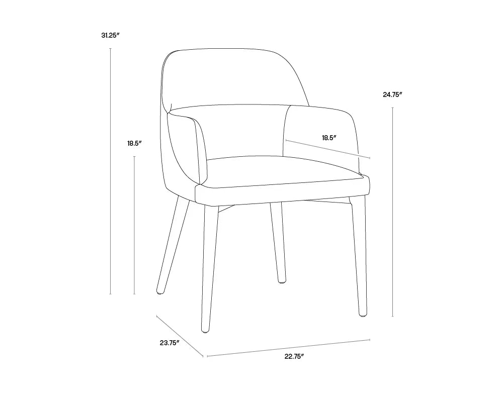 Hagan Leather Upholstered Dining Armchair