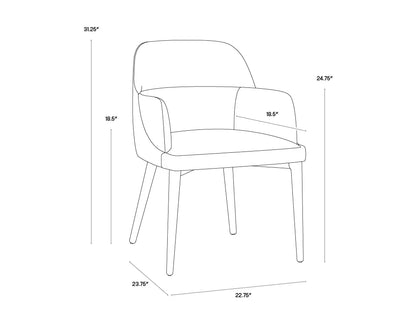 Hagan Leather Upholstered Dining Armchair