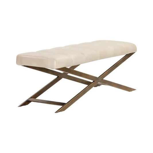 Kammi Leather Upholstered Backless Bench