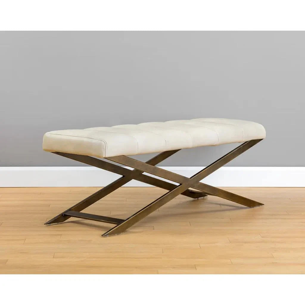 SUNPAN Kammi Leather Bedroom Bench