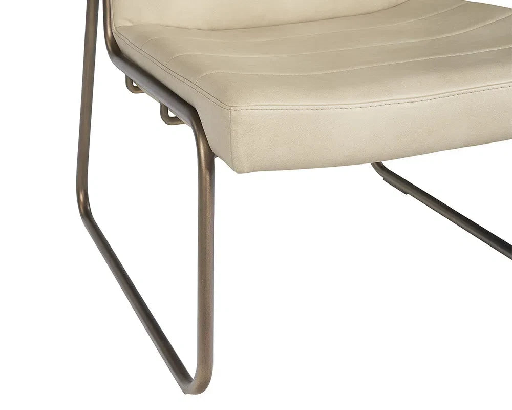 Anton Leather Upholstered Armless Lounge Chair