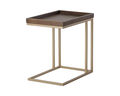 Arden C-Shaped Wooden Rectangular Side Table