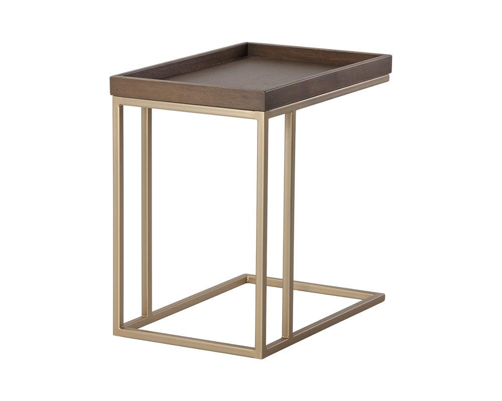 Arden C-Shaped Wooden Rectangular Side Table