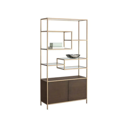 Stamos Iron Framed Wooden Bookcase