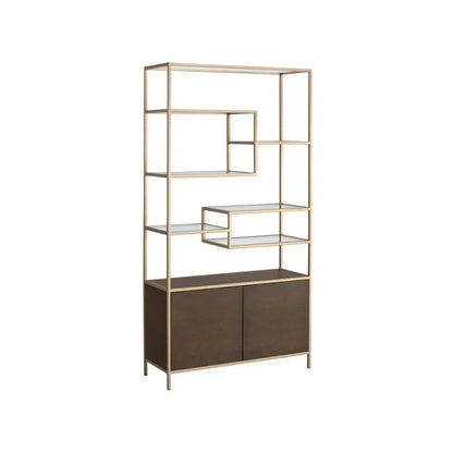 Stamos Iron Framed Wooden Bookcase