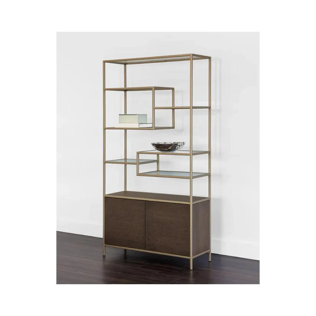 Stamos Iron Framed Wooden Bookcase