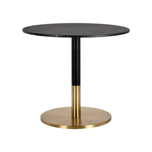 Massie Black Marble Topped Round Bistro Table