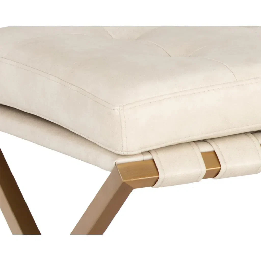 Kenji Leather Upholstered Small Backless Bench