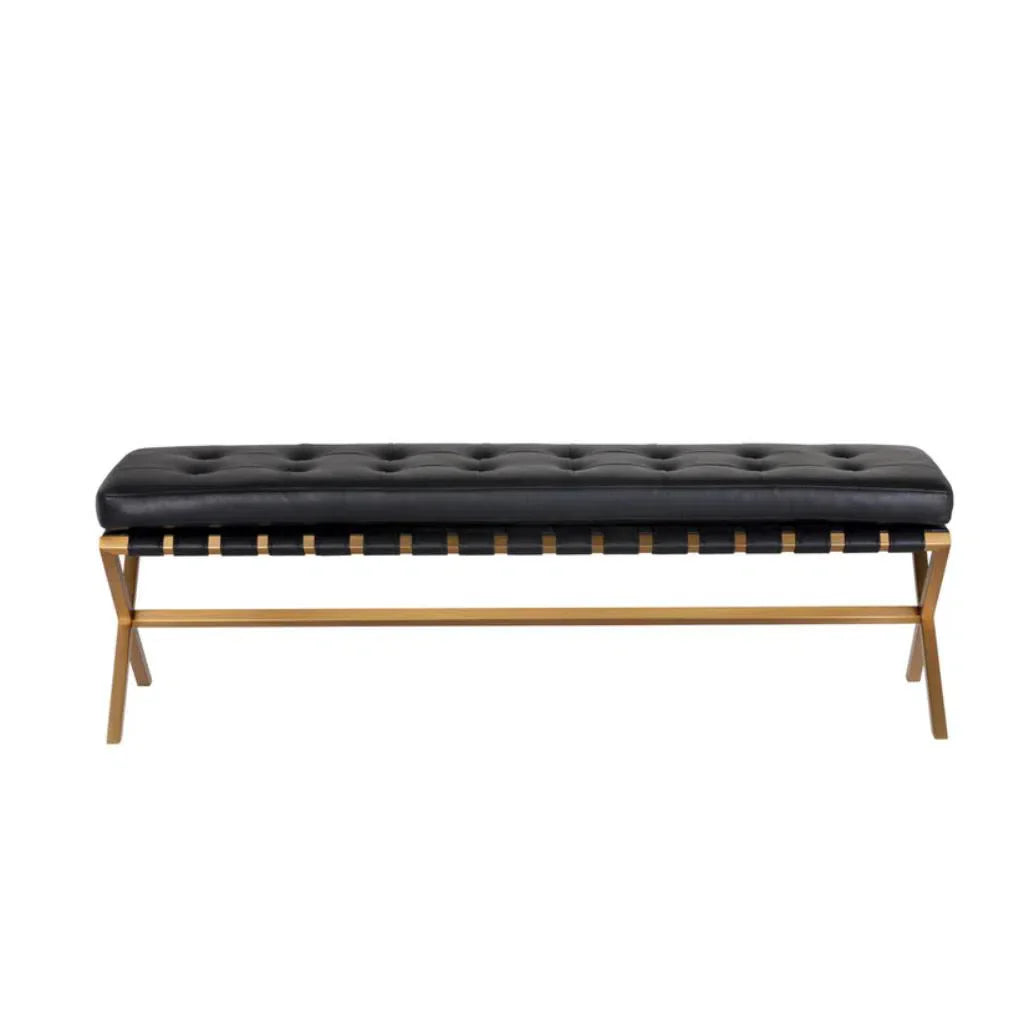 Kenji Leather Upholstered Small Backless Bench