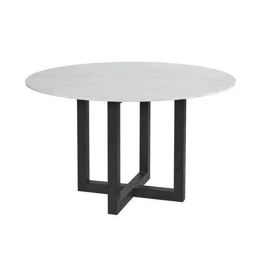 Zola Dining Table - Modern Marble Top With Oak Legs