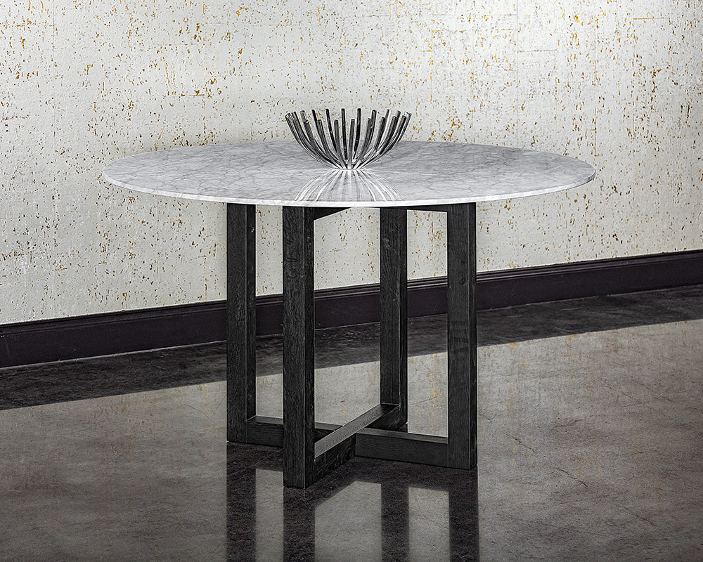 Zola Dining Table - Modern Marble Top With Oak Legs