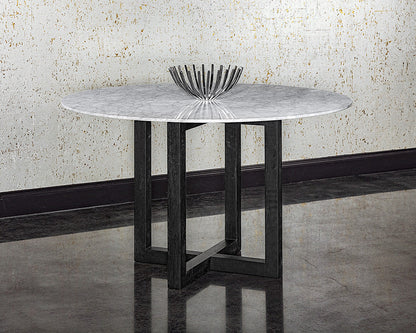 Zola Dining Table - Modern Marble Top With Oak Legs