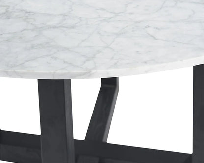 Zola Dining Table - Modern Marble Top With Oak Legs