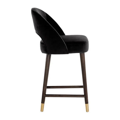 Monae Leather Upholstered Chic Barrel Counter Stool