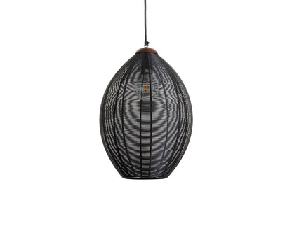 Jule Pendant Light Black Iron And Mango Wood Finish