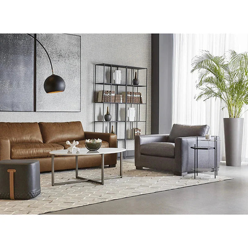 Hexall Side Table With Black Marble Finish