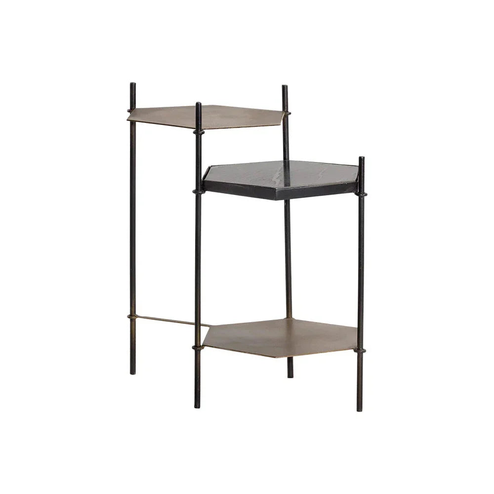 Hexall Side Table With Black Marble Finish