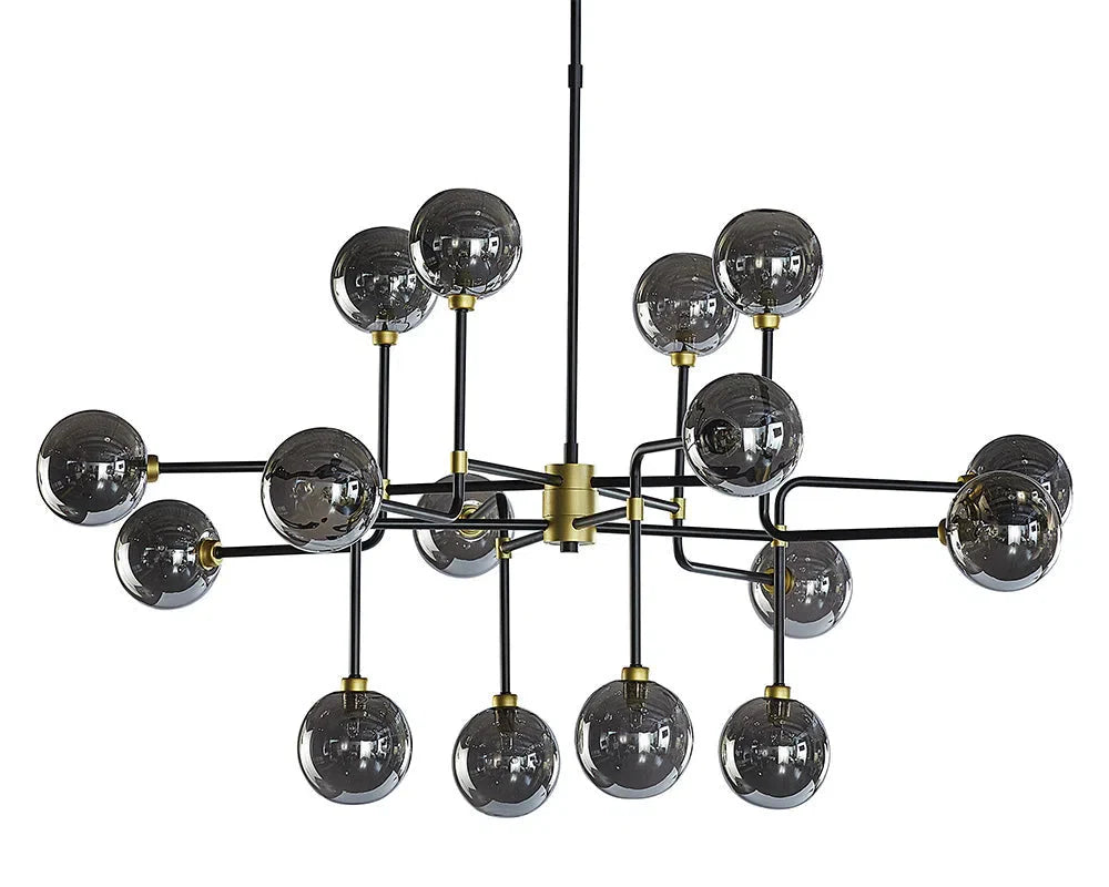 Deimos Iron Framed Glass Chandelier