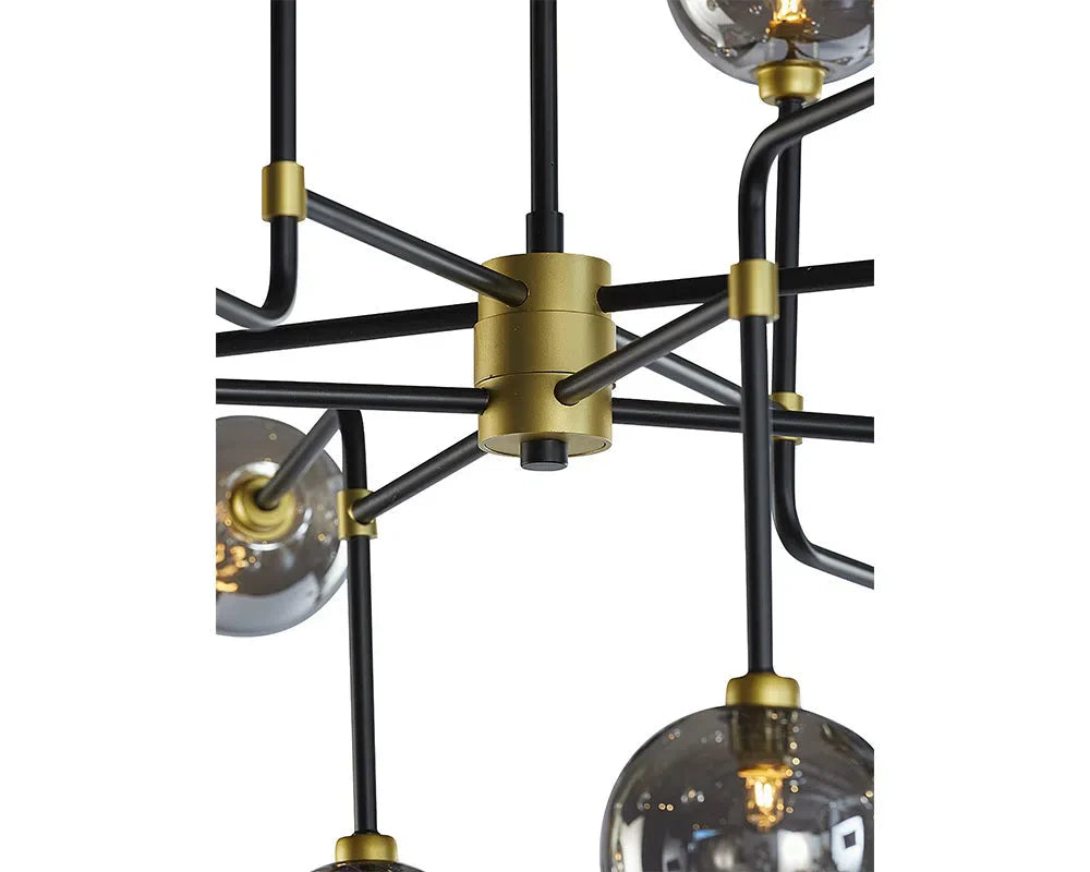 Deimos Iron Framed Glass Chandelier