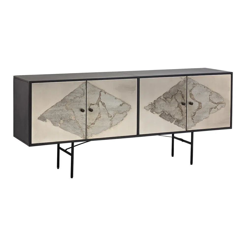 SUNPAN Arlington Black Iron Frame Sideboard