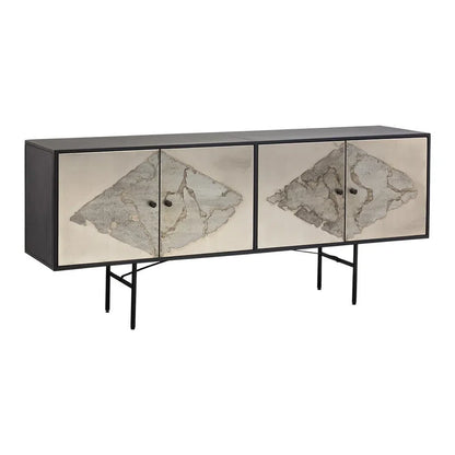 SUNPAN Arlington Black Iron Frame Sideboard