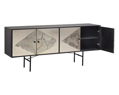 SUNPAN Arlington Black Iron Frame Sideboard