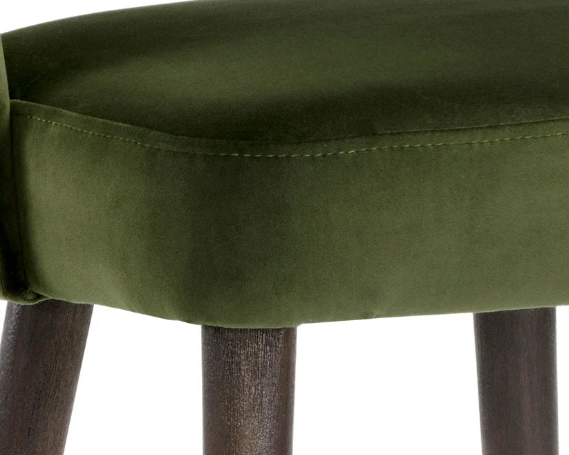 Monae Leather Upholstered Chic Barrel Counter Stool