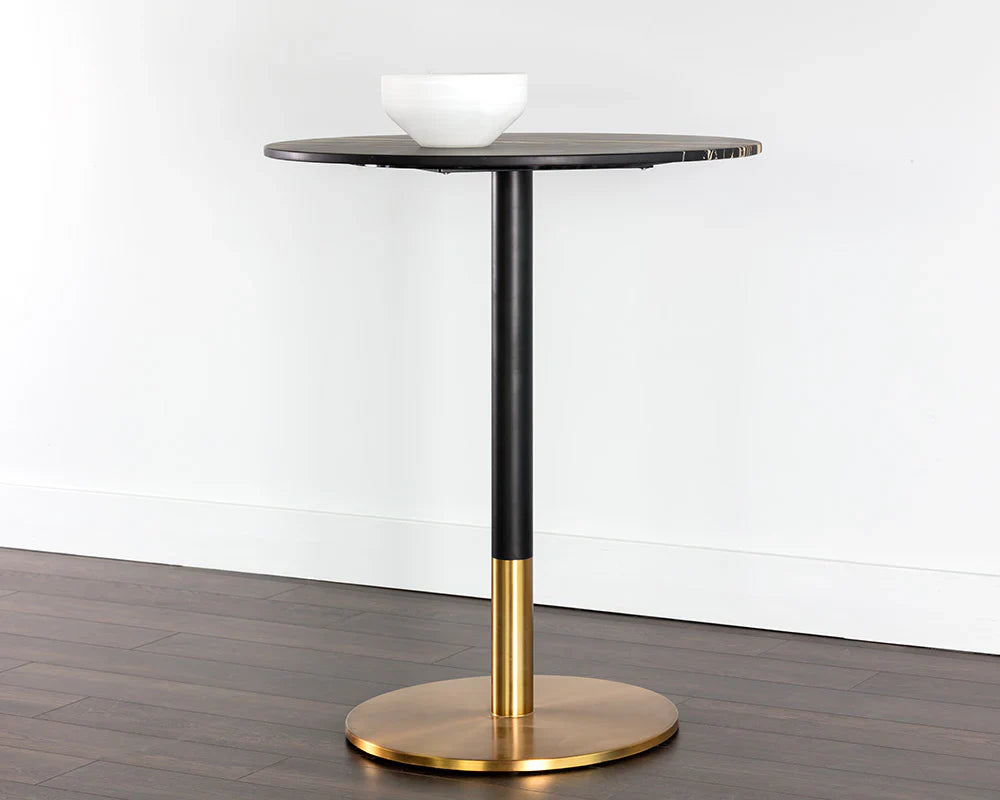 Massie Bar Table Black Marble Modern Art Deco Design