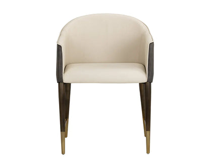 Kylin Dining Armchair Faux Leather Brass Legs
