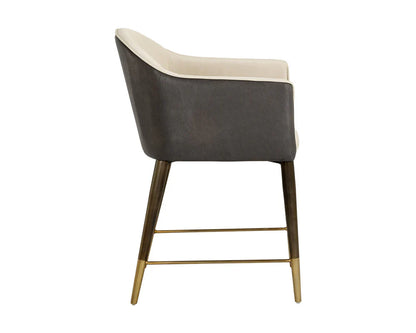 Kylin Dining Armchair Faux Leather Brass Legs