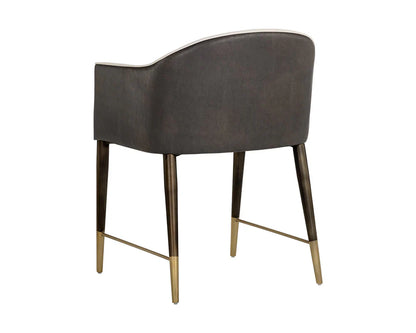 Kylin Dining Armchair Faux Leather Brass Legs